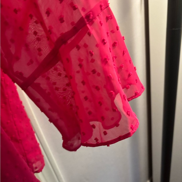 Style & Co. Women's pink Swiss dot chiffon top - Picture 3 of 4
